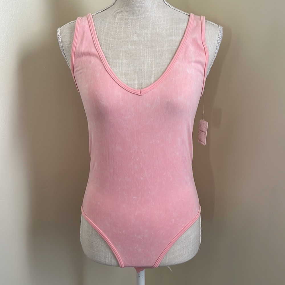 Free People Seamless Tank Bodysuit In Washed Pink - Picture 5 of 12